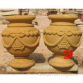 yellow marble vase for home decoration